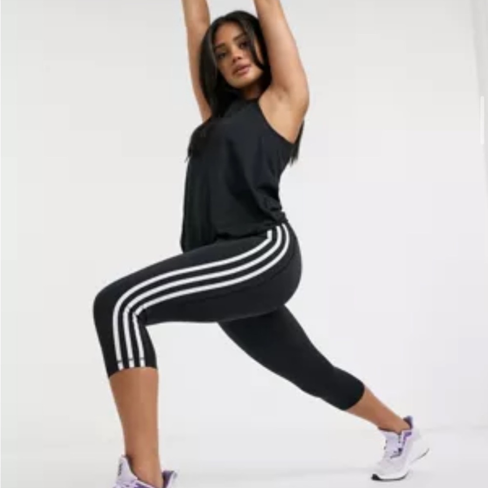 Vintage adidas active leggings black 90s style retro capri pants